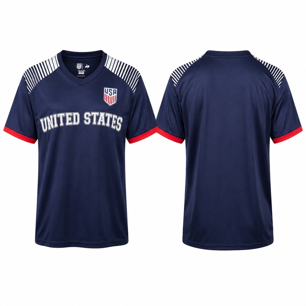 NEW Icon Sports US Soccer Mens Large Navy Blue United States Jersey Shirt